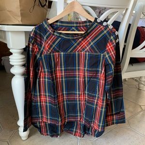 J. Crew Plaid Popover Shirt
